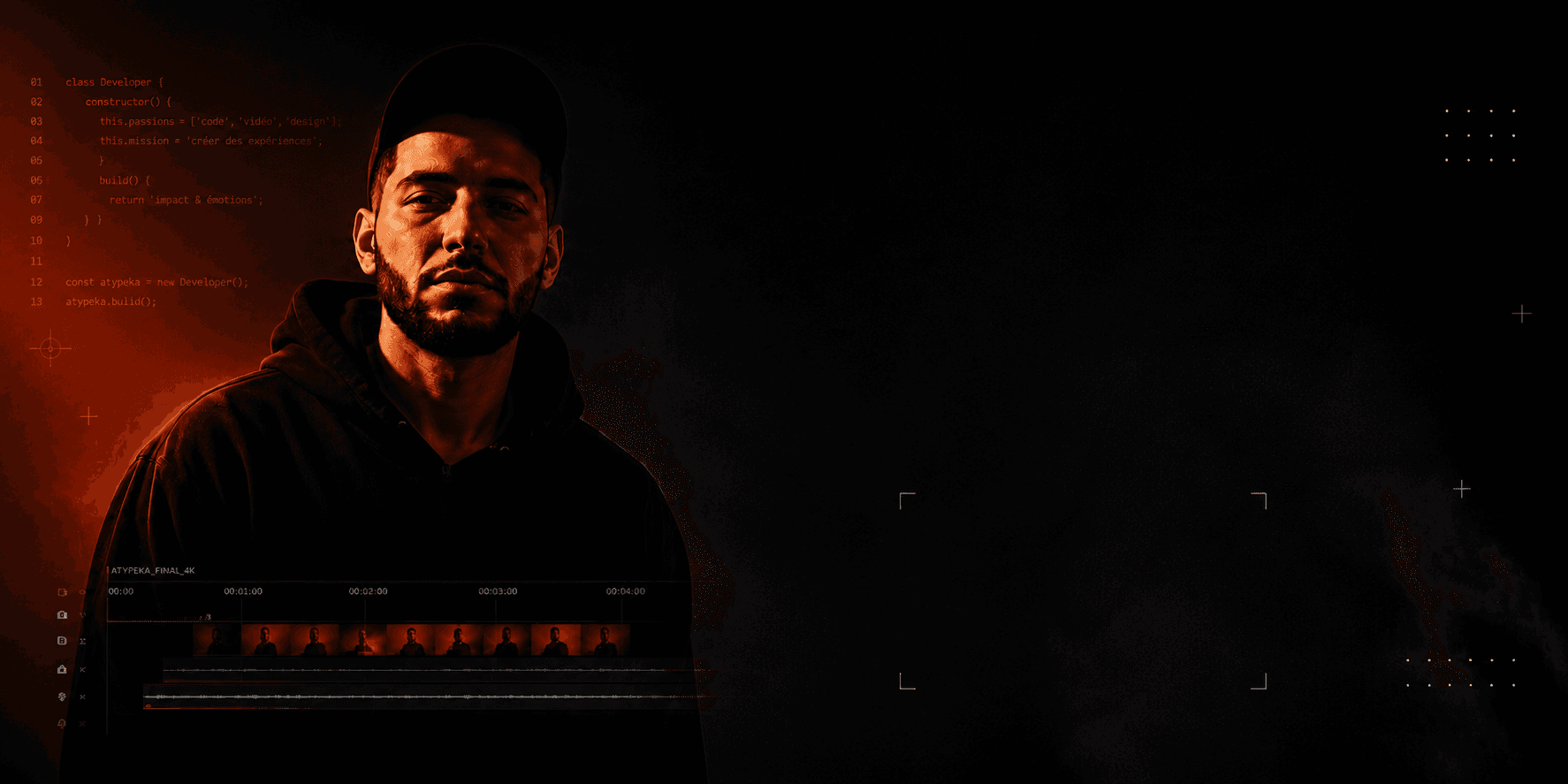 Portrait d'Atypeka, montage vidéo et code